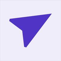 a purple triangle with a white background vector