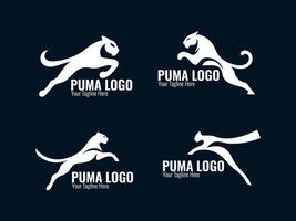 four different puma logos, one of which is a cat jumping vector