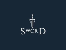 the sword logo on a dark background vector