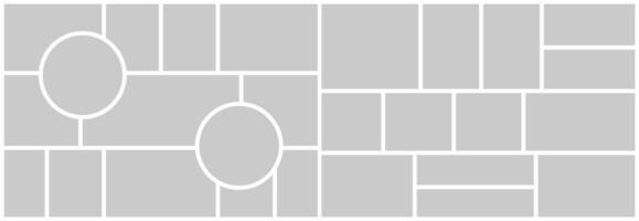 Artistic digital photo wall photo frame collage template vector