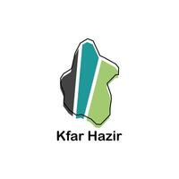 Kfar Hazir map. map of the Lebanon Country. Borders of for your infographic. illustration design template vector
