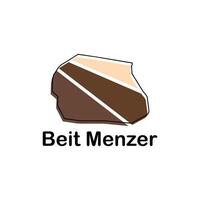 map of Beit Menzer modern outline, High detailed illustration Design Template, suitable for your company vector