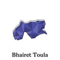 Bhairet Toula Map of Lebanon Country, with polygon style geometric colorful design template names city or province vector
