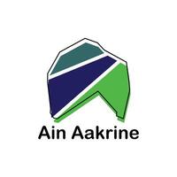 Ain Aakrine map. map of the Lebanon Country. Borders of for your infographic. illustration design template vector