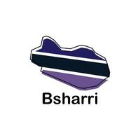 map of Bsharri modern outline, High detailed illustration Design Template, suitable for your company vector
