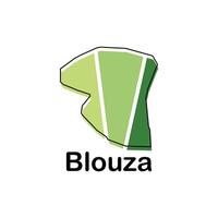 map of Blouza modern outline, High detailed illustration Design Template, suitable for your company vector
