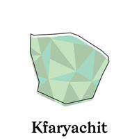 Kfaryachit Map of Lebanon Country, with polygon style geometric colorful design template names city or province vector