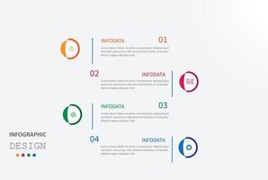 four step infographic element design template for presentation process diagram and presentations step vector