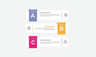 Modern design templates for presenting marketing information or business planning information, Infographic template with sub-topic ABC, . vector