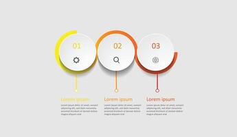 3d infographic design with icon and 3 option or steps. vector