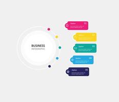 infographic label design with circle infographic template design and 5 options or steps. Can be used for process diagram, presentations, workflow layout, banner, flow chart, info graph. vector