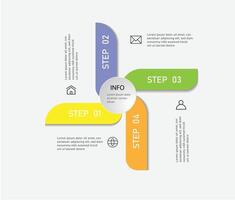 creative concept for infographic with 4 steps options parts or processes vector
