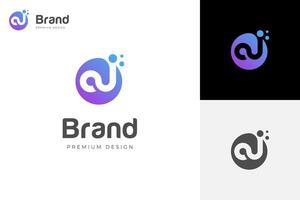 a letters, letter ai identity logo design with gradient circle shape element, minimalist style for business technology and company identity vector