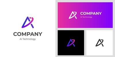 letter Ai identity logo design with shape icon design element, minimalist style for business technology and company identity vector