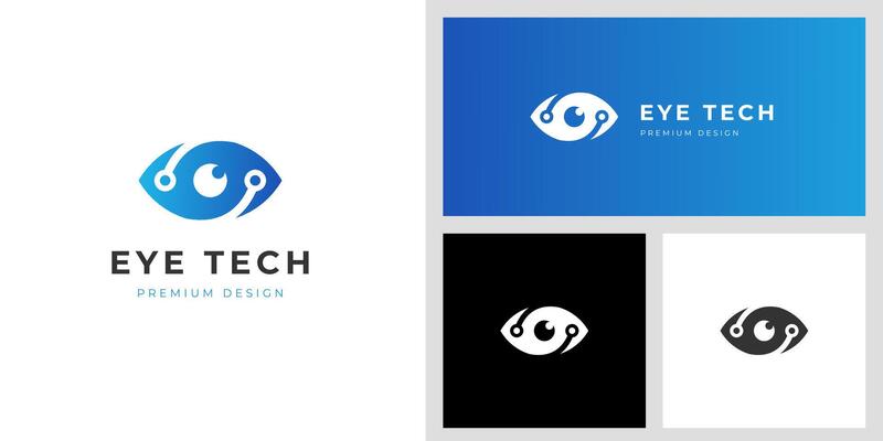 eye tech logo icon design for cyber security, vision media graphic symbol