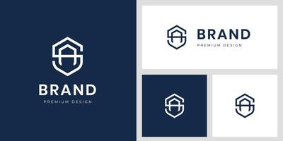 letter SA logo identity design. for security alert with creative alphabet and shield design idea logo template vector