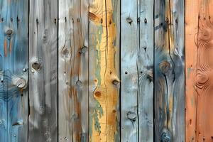 Colorful Weathered Wooden Planks Texture Background for Design and Print Usage photo