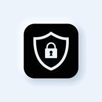 security shield icons, security shields logotypes with check mark and padlock. vector