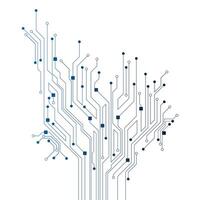 Circuit board futuristic technological processes digital technology background. vector