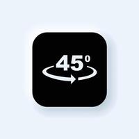 45 degree icon set in flat style. 45 degree view rotation. vector