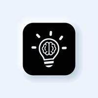 Silhouette of shining light bulb. Open Brain Shower pictogram. idea icon. open mind. vector