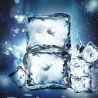 a picture of ice cubes with the ice cubes on it. vector