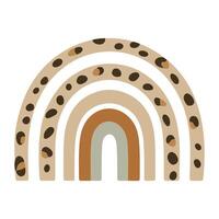 Abstract rainbow with leopard print pattern on white background illustration vector