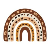 Abstract brown and beige rainbow with animal leopard patterns illustration vector