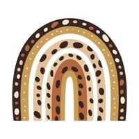 Abstract rainbow with dotted patterns in brown shades illustration on white background vector