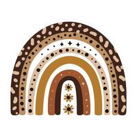 Abstract rainbow animal illustration with earthy tones and patterns on white background vector