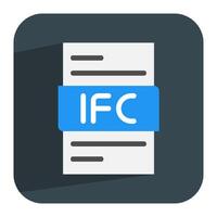 Ifc document flat icon. creative file icon selection for design needs. can be used for website, ui and mobile app. vector