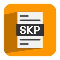 Skp document flat icon. Ideal file format for presentations and reports. Can be used for websites, UI and mobile apps. vector