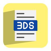 3ds document illustrator file type format icons, extension symbol. vector