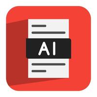 Ai document file flat icon. extension, format, type. A versatile file format icon for modern designs vector