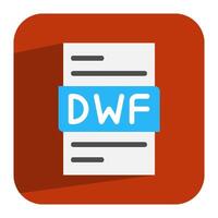 Dwf file document flat icon. easy to edit file can be used for website, ui and mobile app. vector
