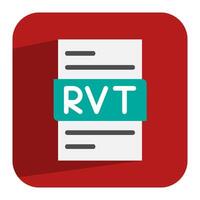 Rvt document flat icon. Simple yet effective file icon for digital interface. Can be used for website, ui and mobile app. vector