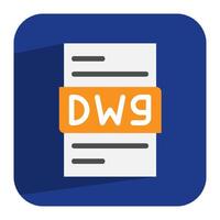 Dwg document flat icon. Sharp and clean file icon design for presentation. perfect for website, ui and mobile app. vector