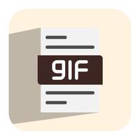 Gif document flat icon. file icon compatible with various digital platforms. can be used for website, ui and mobile app. vector