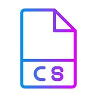 Cs file type, document colorful programming icons with gradient effects. illustration. vector