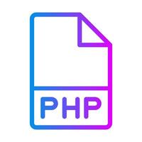 Php document format extension symbol, fresh elegant gradient icons. illustration. vector