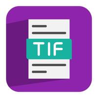 Tif document flat icon. Innovative file icon for contemporary design needs. Can be used for website, ui and mobile app. vector