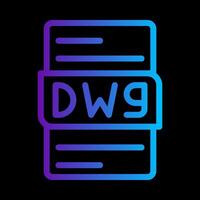 Dwg file format document gradient icon. stylish file type Icons for branding and marketing icons symbols. illustration. vector