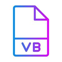 Vb document file type, customizable gradient icons for coding platforms. illustration. vector