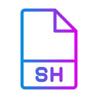 Shell file type, document, colorful gradient icons for coding applications. illustration. vector