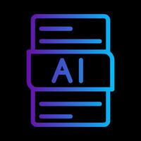 Ai file format document gradient icon. editable file type icons symbols. illustration. vector