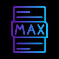 Max file type gradient icon. format, extension, document files symbol icons. perfect for websites, ui and mobile apps. vector