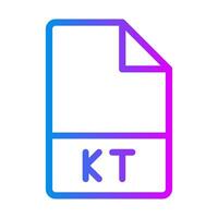 Kt document file type, format, minimalist gradient icons for programming tools. illustration. vector