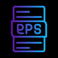 Eps file format document gradient icon. essential file types for graphic designers. illustration. vector