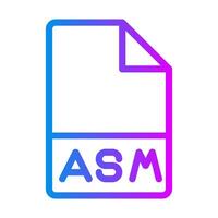 Assembly document file type, Gradient Programming Icons for Modern Developers. vector