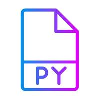 Py document file, creative gradient icons for coding and development. illustration. vector
